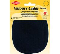 Kleiber Velour Imitation Leather Oval Patch, Dark Blue