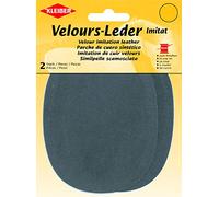 Kleiber Velour Imitation Leather Oval Patch, Mid Grey