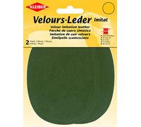 Kleiber Velour Imitation Leather Oval Patch, Olive Green