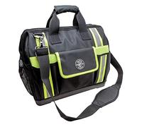 Klein 55598 Tradesman Pro High Visibility Tool Bag, Black/Reflective Grey/Green Accents