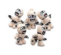 Klein bottle 【5 Pack】 Cute Mummy Figurine Set with Outhouse Scene - 3D Printed Animation-Style Decor for Halloween, Home Desktop, Spooky Indoor Display (7.5cm)