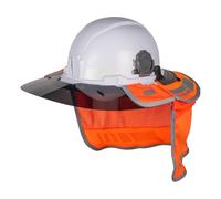 Klein Tools 03011 Hybrid Wide Brim Sombrero Sun Hat for Men with Neck Flap, Hi-Visibility 1200D Fabric, and Universal Hard Hat Clips