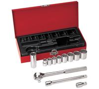 Klein Tools 3/8-Inch Drive Socket Wrench Set, 12-Piece