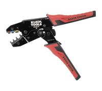 Klein Tools 3007CR Crimping Tool for Heat Shrink Connectors, Ratcheting Terminal Crimper, 10 to 22 AWG Stranded Copper Wire, Full-Cycle, 3-Cavity