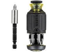 Klein Tools 32308 Multi-bit Stubby Screwdriver, Impact Rated 8-in-1 Adjustable Magnetic Tool with Phillips, Slotted, Square and Nut Driver