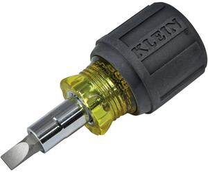 Klein Tools 32561 Stubby Screwdriver and Nut Driver with 6-in-1 Multi-Bits, 1 a