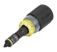 Klein Tools 32561HDRT KNECT 7-in-1 Ratcheting Screwdriver, Impact Rated, Stubby with Phillips, Slotted Bits, 3 Nut Drivers, Adapter, 7-Piece