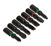 Klein Tools 32796 Pro Impact Driver Bits, Assorted Nut Drivers, Impact Bit Sizes 7-Pack