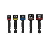 Klein Tools 32925S Nut Setter Set, Magnetic Impact Driver Set, 2-Inch Power Nut Drivers, Color-Coded, SAE, Impact-Rated, 5-Piece