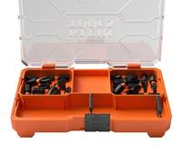 Klein Tools 33002S Slim PH2 & SQ2 Proflex Impact Driver Bit Set (20 Pieces) - MODbox Compatible Storage Case, Phillips & Square Bits, Storage Tray & Storage Tray