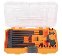 KLEIN TOOLS 33804 Proflex Impact-Rated Interchangeable Ratcheting T-Handle Set, Torsion Zone, Magnetic Bit Holder, SAE, Metric, TORX, 23-Piece