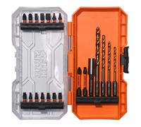 Klein Tools 33811B Drill and Driver Bit Set, 21-Piece, Impact Driver Set, Titanium Coated Drill Bits, Precision Machined, MODbox Compatible Storage Case, Tool Kit