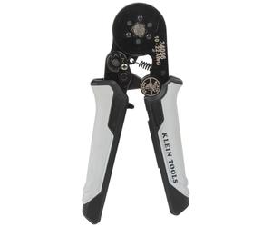 Klein Tools 34056 Ferrule Crimping Tool, Hex Crimper Pliers for 10 to 22 AWG Wire Terminals, Built-in Adjustable Ratchet, for Electrical Work