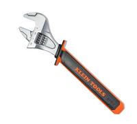 Klein Tools 47130INS Insulated Adjustable Wrench, 12-Inch, 1000V Rated, ASTM F1505 Certified, Class 2 Glove Compatible, Laser-Etched Jaw Markings
