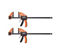 Klein Tools 47551 Bar Clamp, Speed-Klamp 12-Inch, Clamp/Spreader 2 Pack, 150-Pound Clamping Force, One-Handed-Operation for Woodworking and Metal Projects