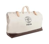 Klein Tools 5102-24 Heavy Duty Tool Bag, Canvas Tool Bag for Tool Storage ,White/Tan ,61 cm