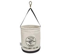 Klein Tools All-Purpose Tool Bucket, Canvas with 150-Pound Max Load Rating, Heavy Duty Plastic Bottom with Drain Holes, Made in USA, 12-Inch Diameter x 15-Inch Height