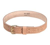 KLEIN TOOLS 5415S Tool Belt, Heavy-Duty Leather Work Belt for Contractors, Construction, Carpenters, Electricians, Framers, Ironworkers, Small