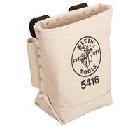 Klein Tools 5416 Tool Pouch, Small Tool Bag for Bolt Storage with Bull Pin Loops and Belt Strap Connect, 5 x 10 x 9-Inch