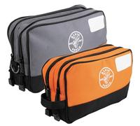 KLEIN TOOLS 55579 Zipper Tool Pouch Set, Dual Compartments, Heavy-Duty 10 x 6-Inch and 12 x 7-Inch Bags, Multipurpose Organizer for Tools and Crafts, 2-Pack