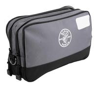 KLEIN TOOLS 55583 Tool Pouch Zipper Bag, Dual Compartments, 12-Inch x 7-Inch Heavy Duty Tool Bag Organizer, Multipurpose for Tools to Crafts