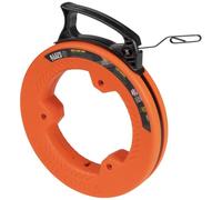 Klein Tools Fish Tape 56331 - Steel, Double-Loop Tip, Optimized Housing & Handle, 3 mm x 15.2 m