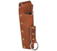 Klein Tools 5817 Tool Holder, Multi-Functional Bull-Pin and Spud Wrench Holder, Full-Grain Russet Leather, Fits up to 3-Inch Belts