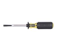Klein Tools 6013K Slotted Screw-Holding Screwdriver, 3/16-Inch Split-Blade Flat Head Driver, Positive Gripping Action, Cushion Grip Handle