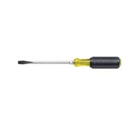 Klein Tools 6024 Round Shank Screwdriver, 0 V, Black/Silver, 1/4-Inch