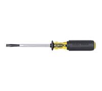 Klein Tools 6026K Slotted Screw-Holding Screwdriver, 5/16-Inch Split-Blade Flat Head Driver, Positive Gripping Action, Cushion Grip Handle