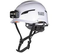 Klein Tools 60525 Safety Helmet, Type-2 Safety Helmet with Rechargeable Headlamp, Non-Vented, Class E, White