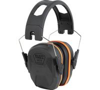 Klein Tools 60570 Hearing Protection Earmuffs, NRR 27dB, Ultra Thin Adjustable Safety Earmuffs Over The Head for Noisy Job Sites