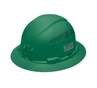 Klein Tools 60941 Hard Hat, Vented, Full Brim Style, Padded, Self-Wicking Odor-Resistant Sweatband, Green