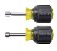 Klein Tools 610 Tool Set, Nut Driver Set with Stubby Nut Driver Sizes 1/4 and 5/16-Inch, Full Hollow Shaft, 2-Piece