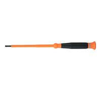 Klein Tools 6254INS Insulated Precision Screwdriver, 1/8-Inch Slotted Mini Electrician Screwdriver, 1000-Volt Cushion Grip Handle