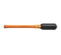 Klein Tools 646-3/8-INS 3/8-Inch Hex Insulated Nut Driver, Made in USA, 6-Inch Hollow Shaft and Cushion Grip Handle