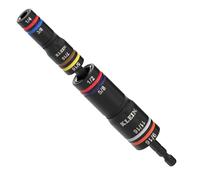 Klein Tools 652QS Quad Socket, 8 Sizes in 2 Sockets, 4-in-1 Color Coded SAE Impact Rated, Deep-Well Heavy-Duty, 1/4-Inch Drive, 6-1/2-Inch Shaft
