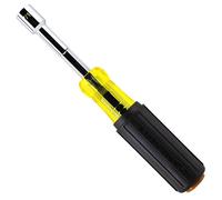 Klein Tools 65407M Metric Color-Coded Nut Driver, Hollow-Shaft, Heavy-Duty 7 mm Hex, Pass-Through Design, 6-Point Socket, and Cushion-Grip Handle