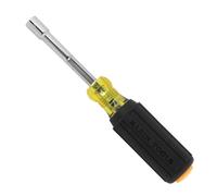 Klein Tools 65412M Metric Color-Coded Nut Driver, Hollow-Shaft, Heavy-Duty 12 mm Hex, Pass-Through Design, 6-Point Socket, and Cushion-Grip Handle