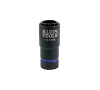Klein Tools 66015 2-in-1 Impact Socket with 12-Point Deep Sockets, Coaxial Spring Loaded in 1- and 13/16-Inch Sizes
