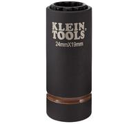 Klein Tools 66052E Impact Socket, 2-in-1 Metric, Deep Impact 12-Point 24 x 19 mm, 1/2-Inch Drive