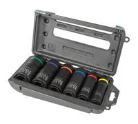 Klein Tools 66060 2-in-1 Impact Socket Set, 6-Piece Tool Set with 6-Point Deep Sockets with 1/2-Inch Drive, Includes Tool Case