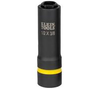 Klein Tools 66061 2-in-1 Deep Impact Socket, 6-Point 1/2-Inch and 3/8-Inch Hex Socket, use with Impact Wrenches BAT20-CW, BAT20-CW