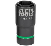 Klein Tools 66066 2-in-1 Deep Impact Socket, 6-Point 1-1/8-Inch and 15/16-Inch hex socket sizes, Use with Impact Wrenches BAT20-CW, BAT20-CW