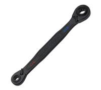 Klein Tools 68214 4-in-1 Ratcheting Wrench, Box Wrench, SAE Hex Sizes 1/4, 5/16, 3/8, and 7/16-Inch, 90-Tooth Ratchet, Pass-Through Design