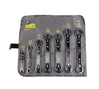 KLEIN TOOLS 68222 Ratcheting Box Wrench Set, 7-Piece, Made in USA