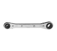 KLEIN TOOLS 68310 Ratcheting Refrigeration Wrench, Made in USA, Reversible Wrench with 3/16 and 5/16-Inch Square and 1/4 and 3/8-Inch Square Sizes