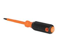Klein Tools 6844INS Insulated Screwdriver, 1000V #2 Square Tip Screwdriver with 4-Inch Shank, Tip-Ident, Cushion-Grip Handle