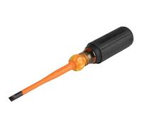 Klein Tools 6924INS 1000V Slim Tip Insulated Screwdriver, 4-Inch Round Shank, 1/4-Inch Cabinet Tip, Cushion Grip Handle