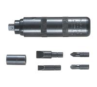 Klein Tools 70220 Impact Driver, Made in USA, Reversible Driver Set Includes 3/8-Inch Square Drive Adapter and Four Hex Bits